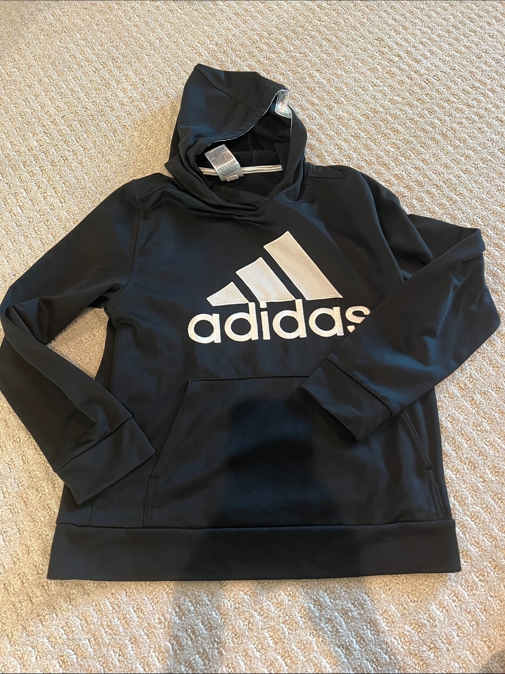 adidas Black Hoodie with White  Logo